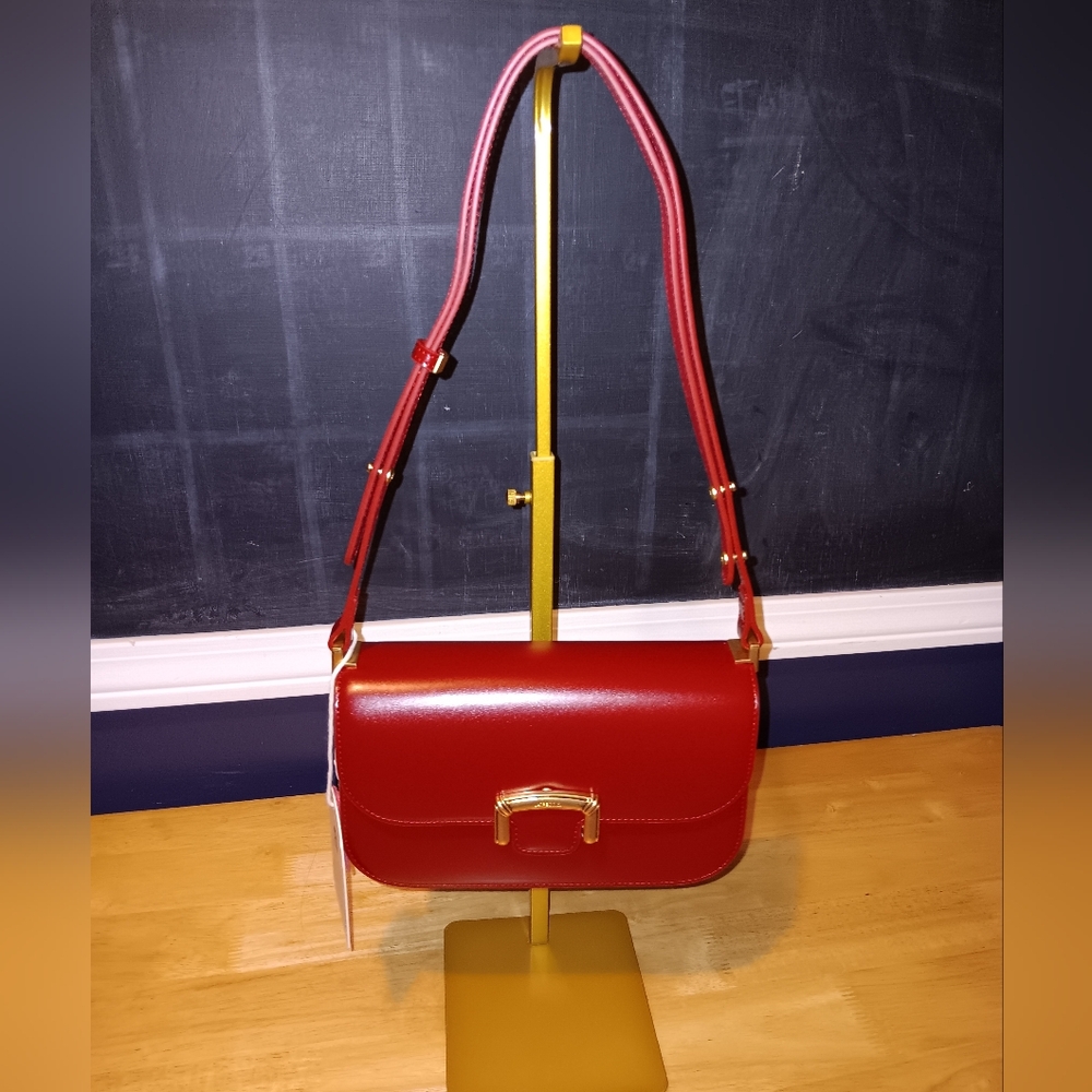 La Festin Red Leather Shoulder Bag
